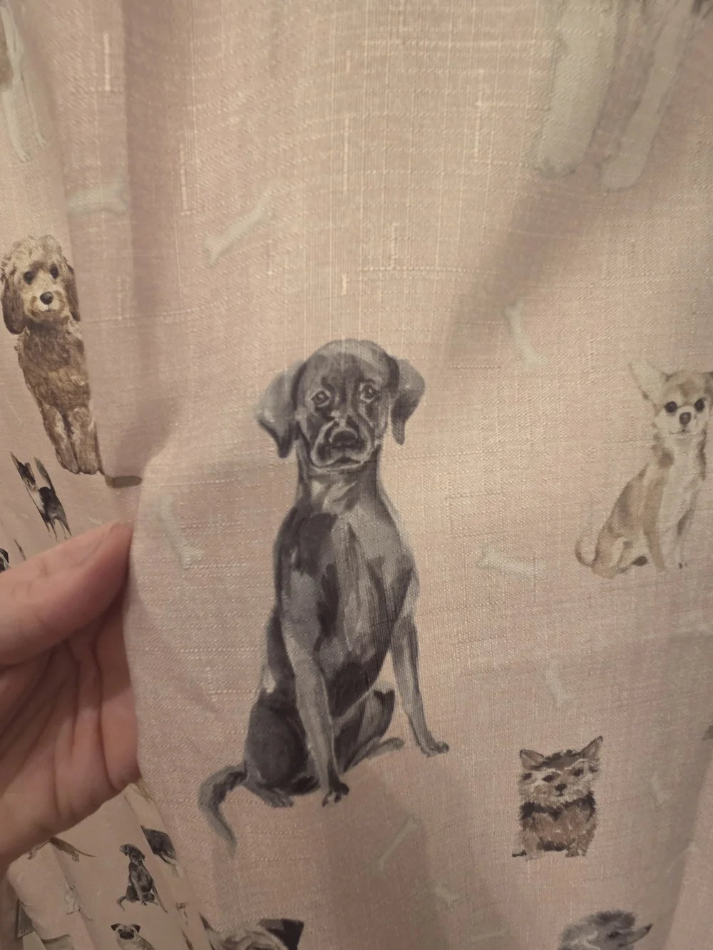 Dog Print Shower Curtain - Pink